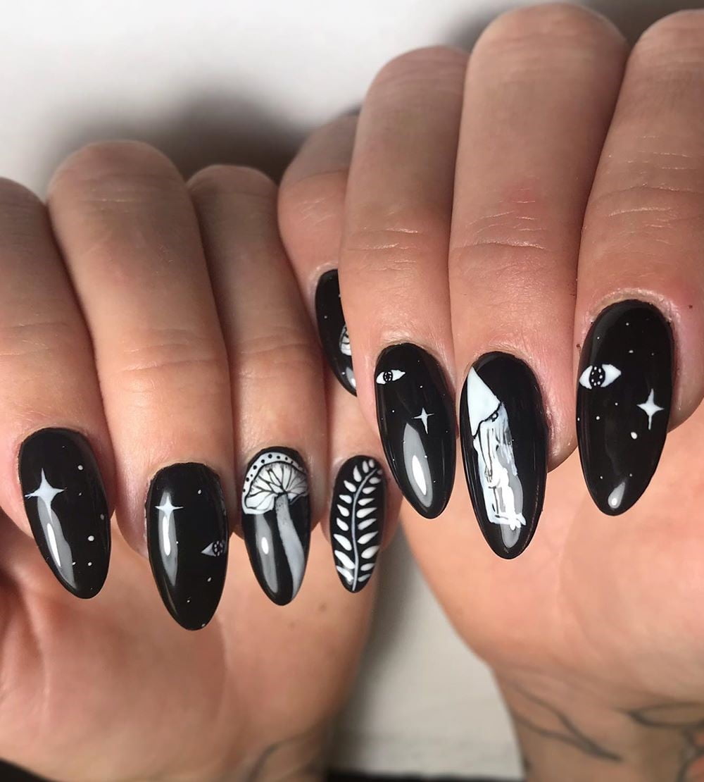 80 Ideias De Unhas Decoradas Pretas Para Ficar Cheia De Estilo