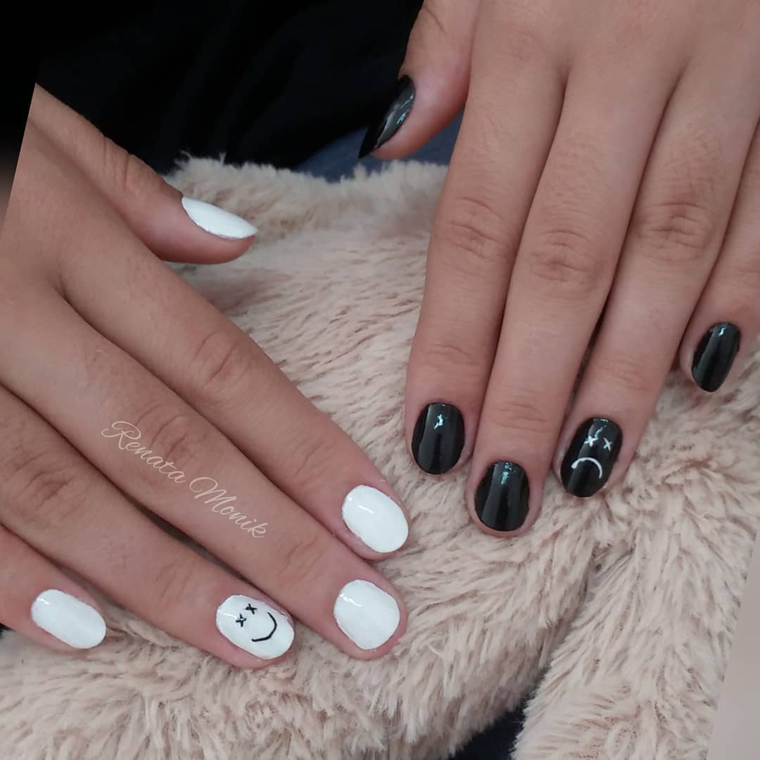 Unhas Decoradas Em Preto E Branco: 60 Ideias + Tutoriais Para Arrasar