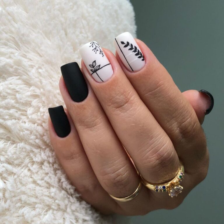 Unhas Decoradas Em Preto E Branco: 60 Ideias + Tutoriais Para Arrasar